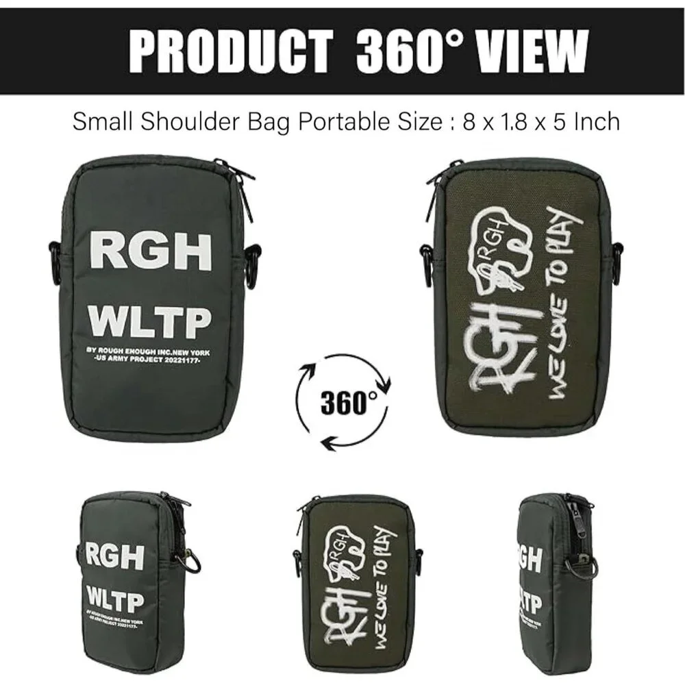 Small Crossbody Shoulder Bag Nylon Cotton Glow in Dark Logo Women Men